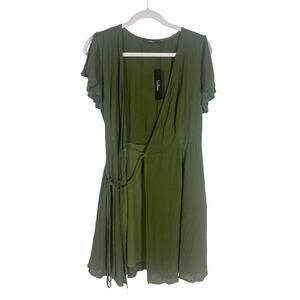 NWT Women's Lulu's Olive Green Wrap Dress Size Small